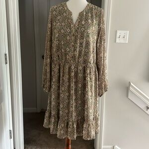 Stitch Fix The Skies are Blue Torria Split Neck Ruffle Hem Dress